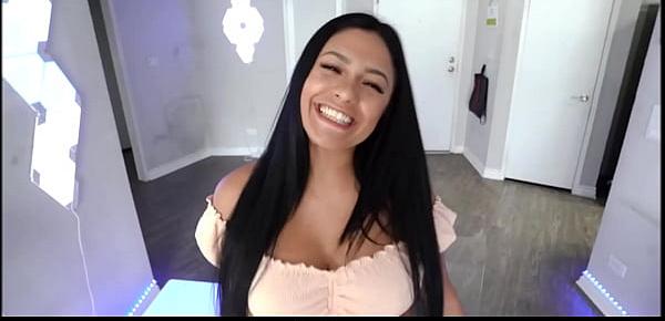  Cute Big Tits Latina Teen Serena Santos Fucked By Big White Cock POV